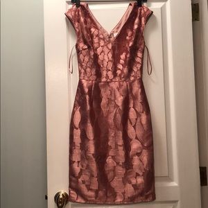 Reiss copper rose gold textured dress. Size0